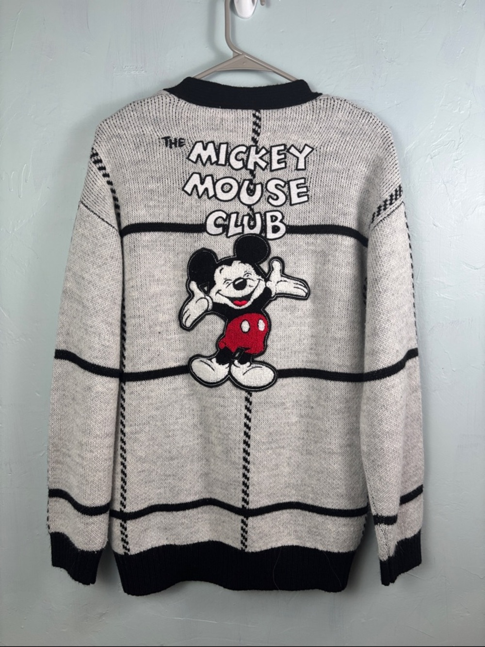 Mickey Mouse Club Black & Gray Knit Cardigan Sweater
